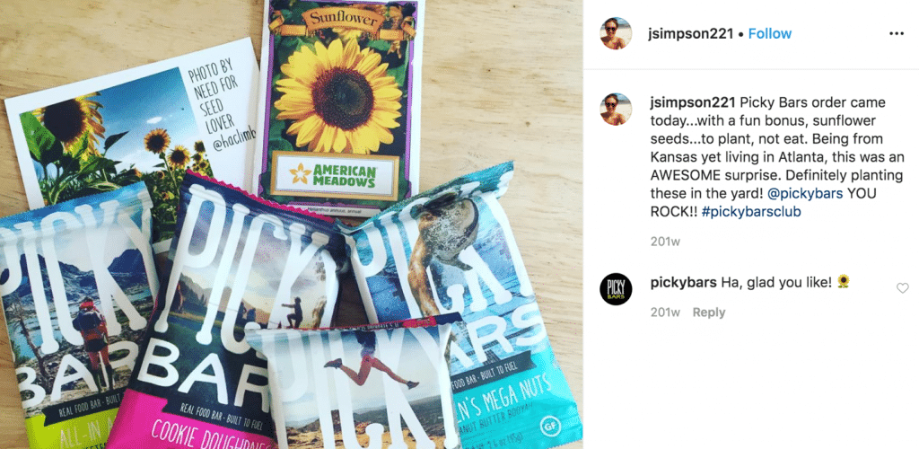 Picky Bars Club, a subscription box business, sends healthy granola-style bars to customers on a monthly basis