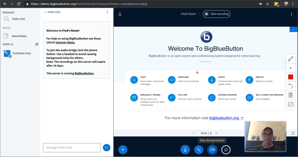 bigbluebutton video conferencing