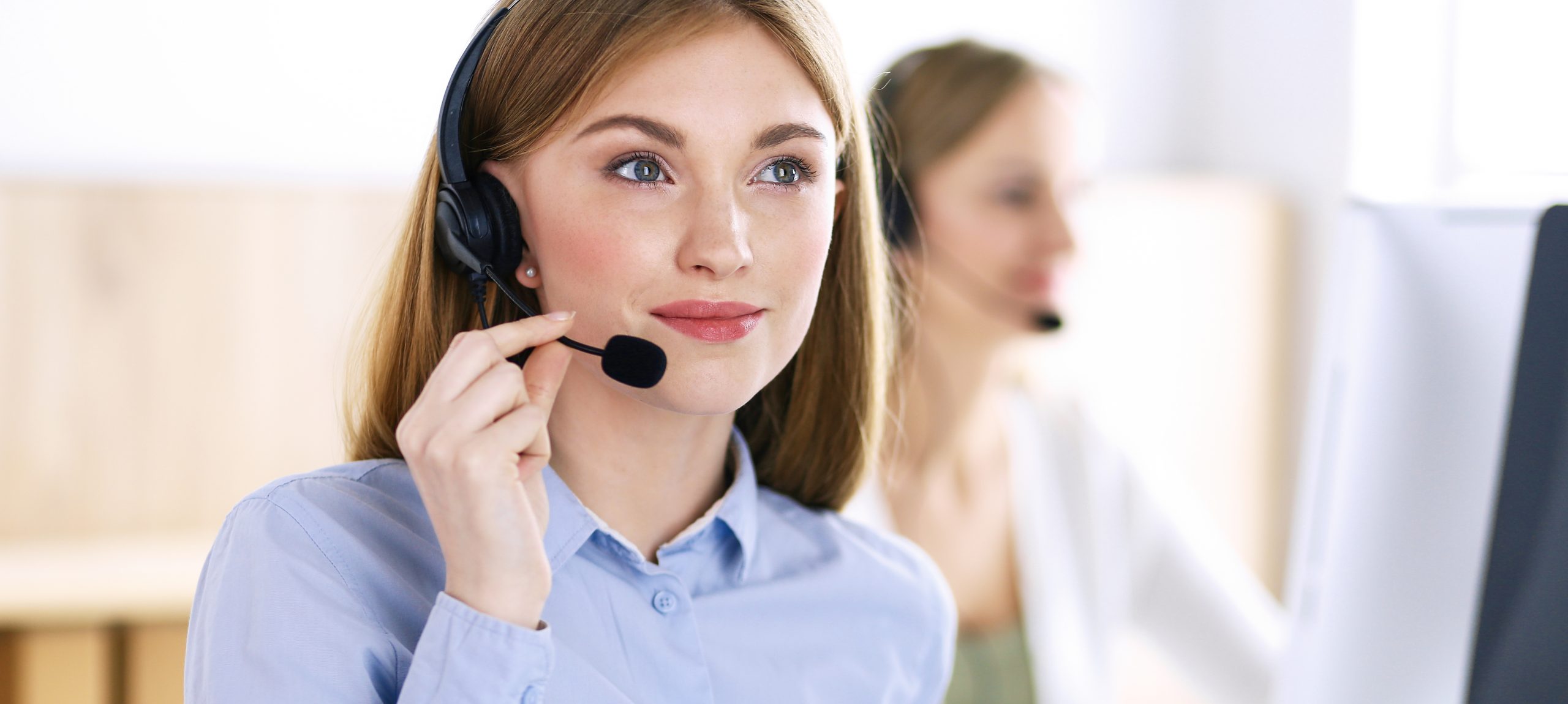 call centre operator at work