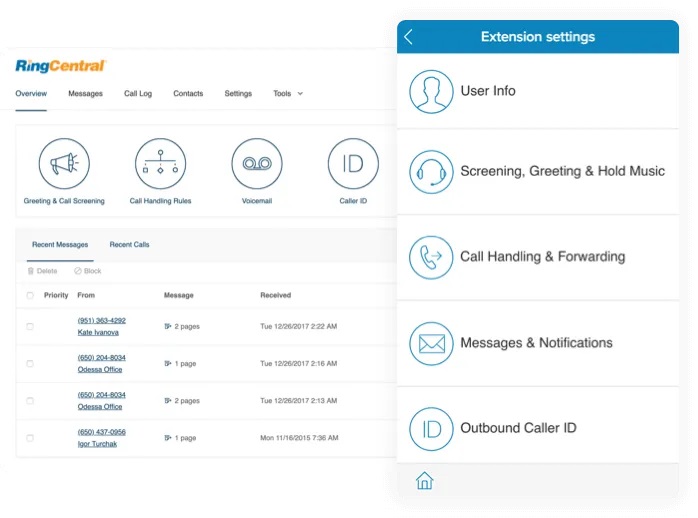 The RingCentral Phone System Setting