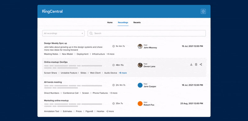 The RingCentral Meeting Insight Features