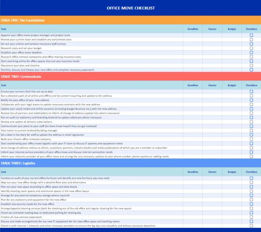Moving Offices? Here’s Your Ultimate Checklist