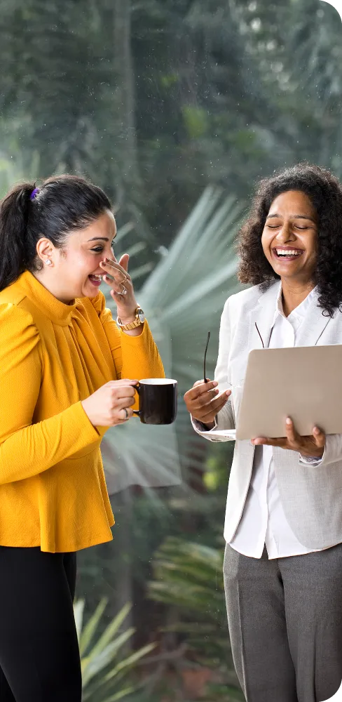 India employees enjoying their conversation in the workplace