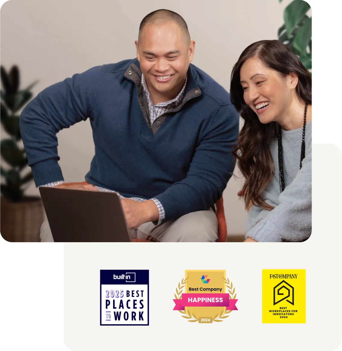 Two RingCentral employees working on a project