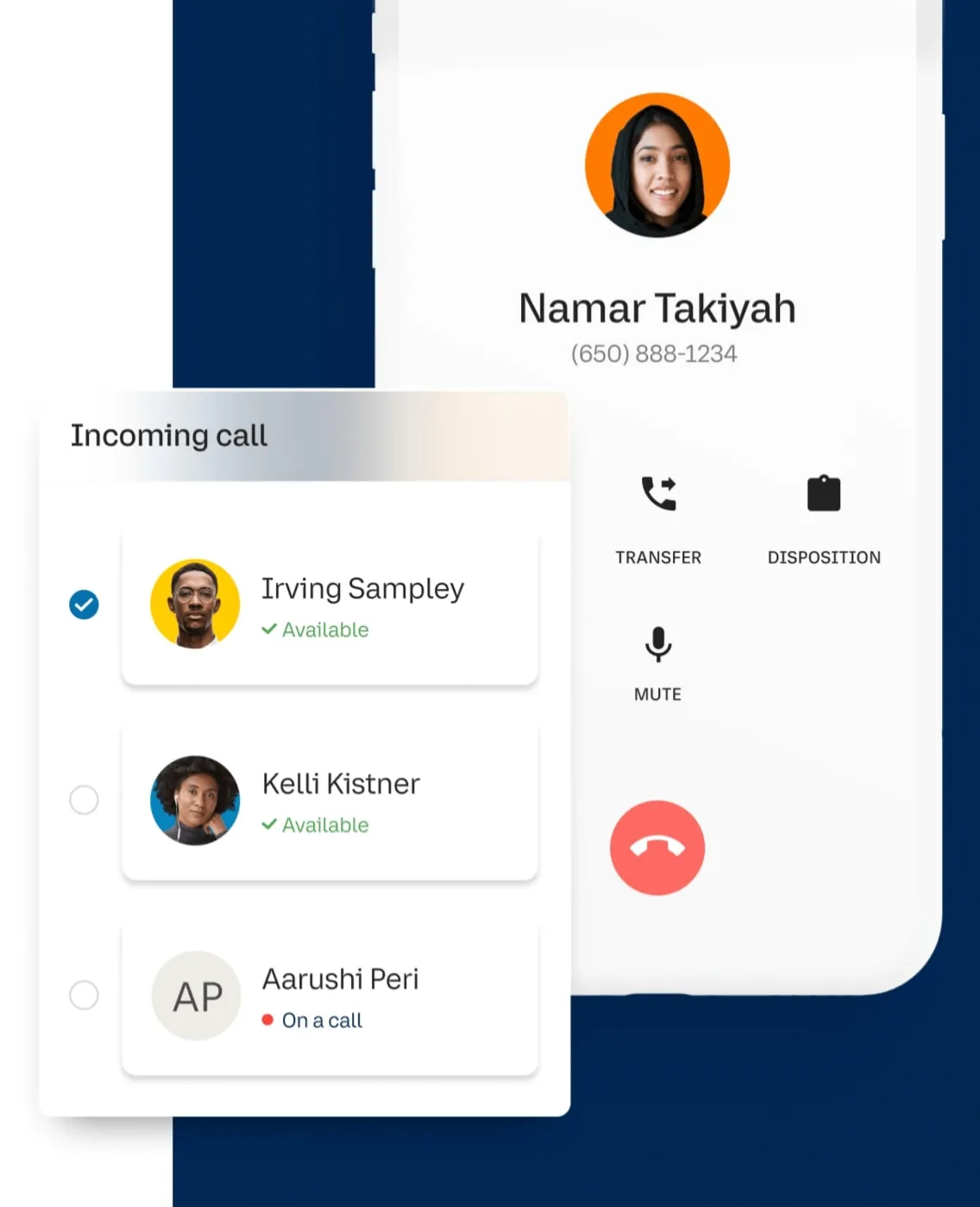 Customer contact center agents receiving inbound calls in different platforms through omnichannel routing