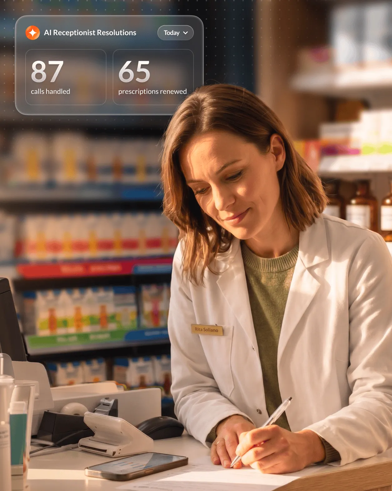 The RingCentral smart assistant with a smart inbox. It features categories: Key updates, Action items, Decisions made, and Open Questions
