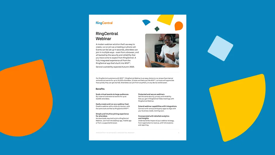 An image explaining the RingCentral webinar and its benefits