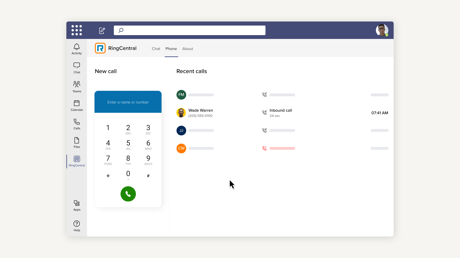 RingCentral Cloud Phone System with advanced calling solutions for Microsoft Teams