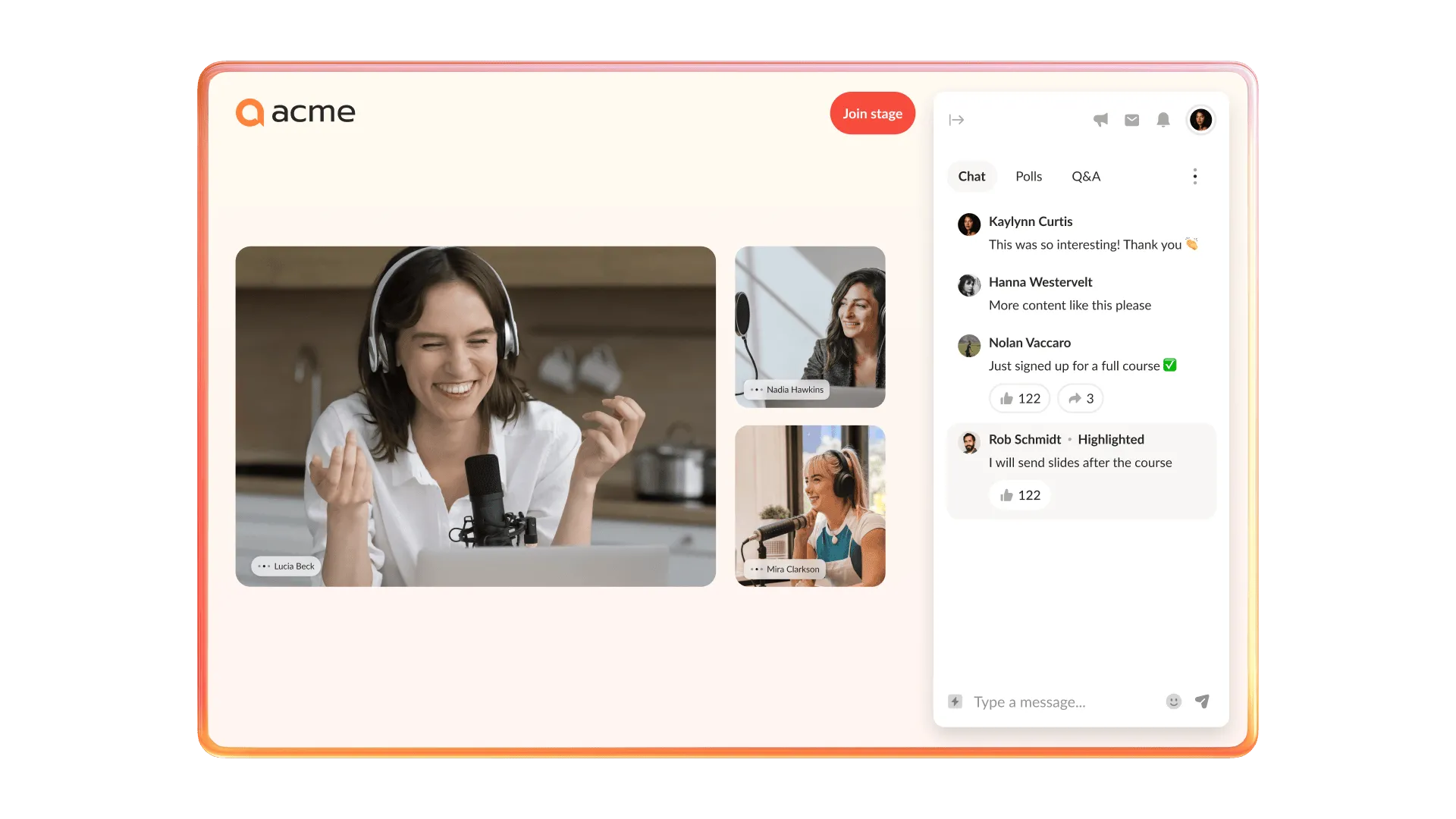 RingCentral Events chatbox