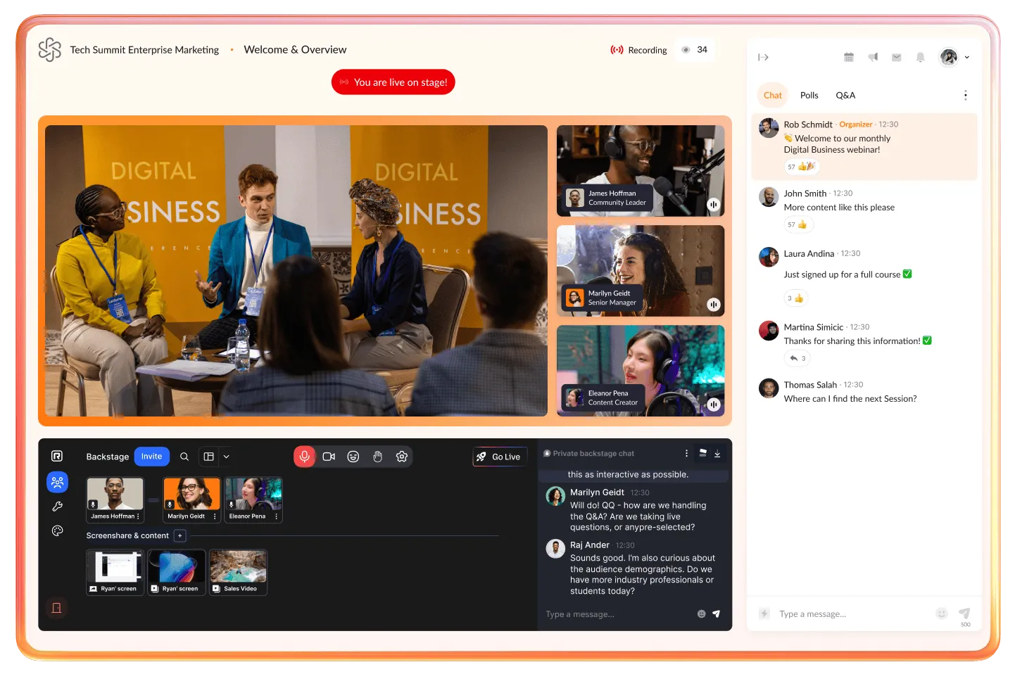 Live event for a tech summit enterprise marketing.