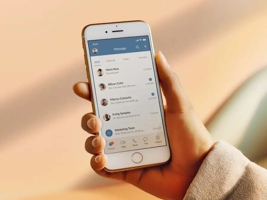 The RingCentral App dialpad on a mobile phone
