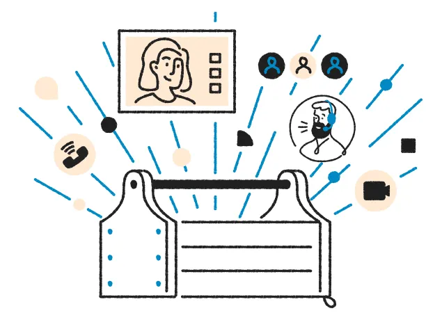 An image illustrating a concept for transforming customers and employees communications