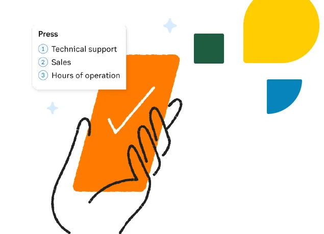 An image of a hand holding a mobile phone for contacting technical support