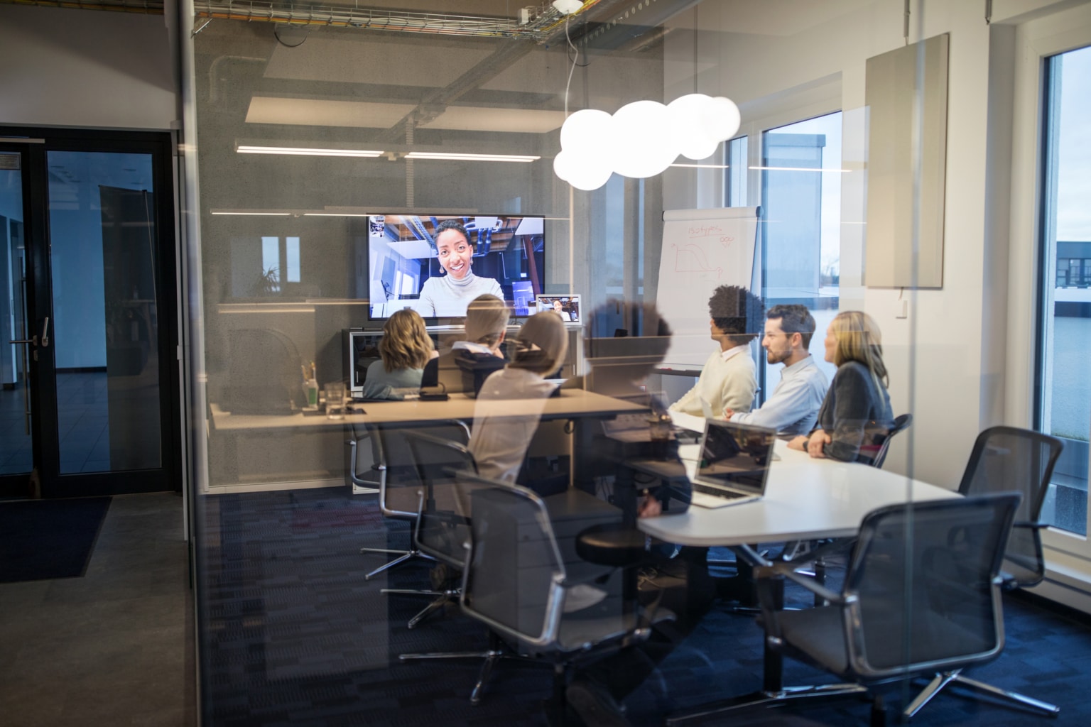 Business people having a video conference meeting-858