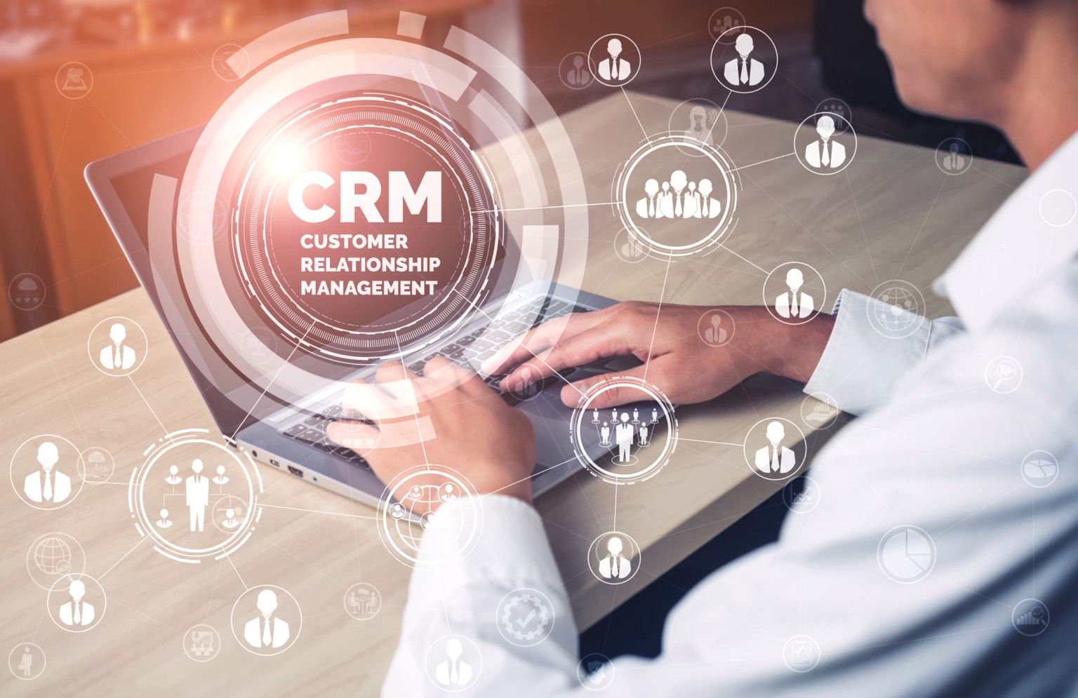 CRM Customer Relationship Management for business sales marketing system concept-510