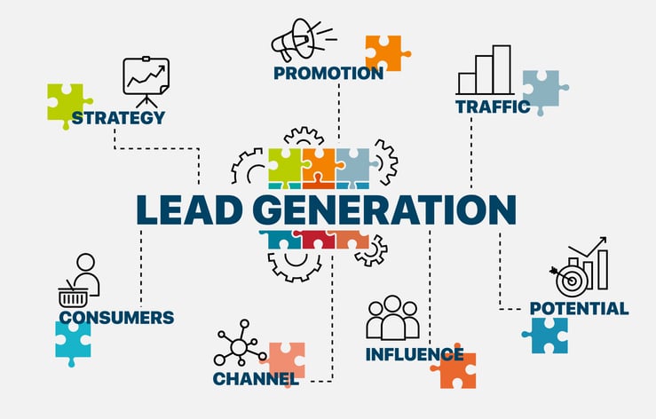 Lead generation concept. Infographics. Chart with keywords and icons. Lead generation vector illustration.-599