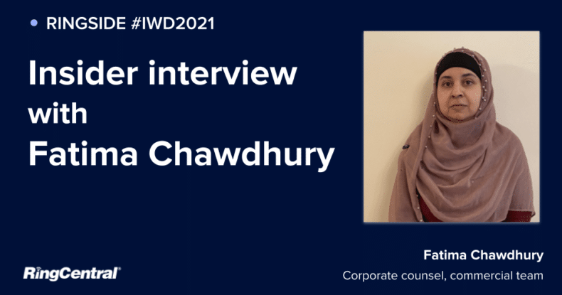 Fatima Chawdhury interviewed for international women's day by RingCentral