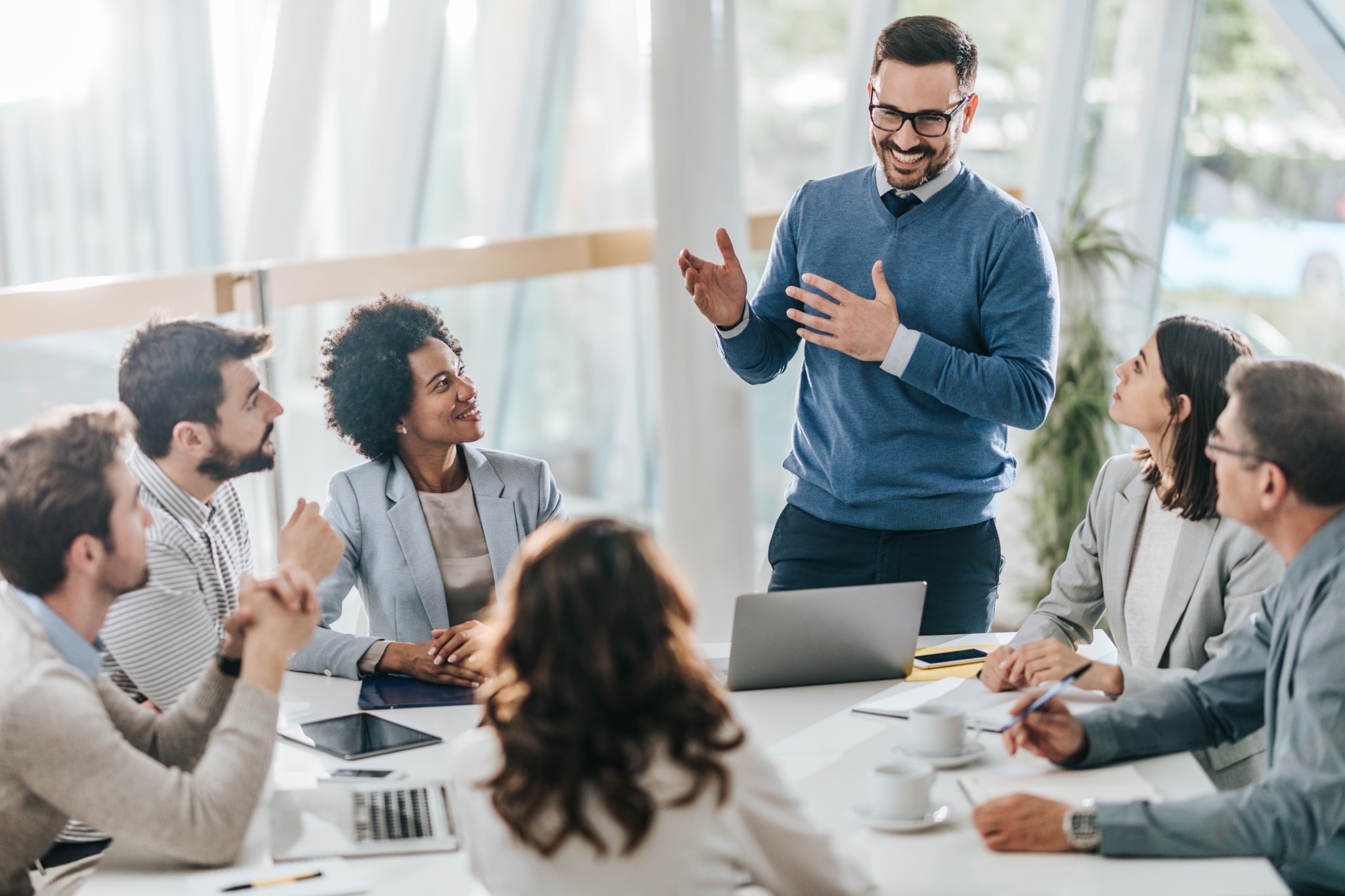 presentation in a business meeting