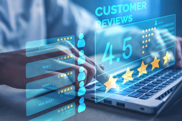Customer review satisfaction feedback survey concept.-918