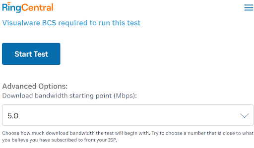 RingCentral’s connectivity test-422