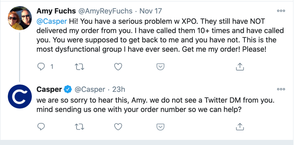 casper social media post