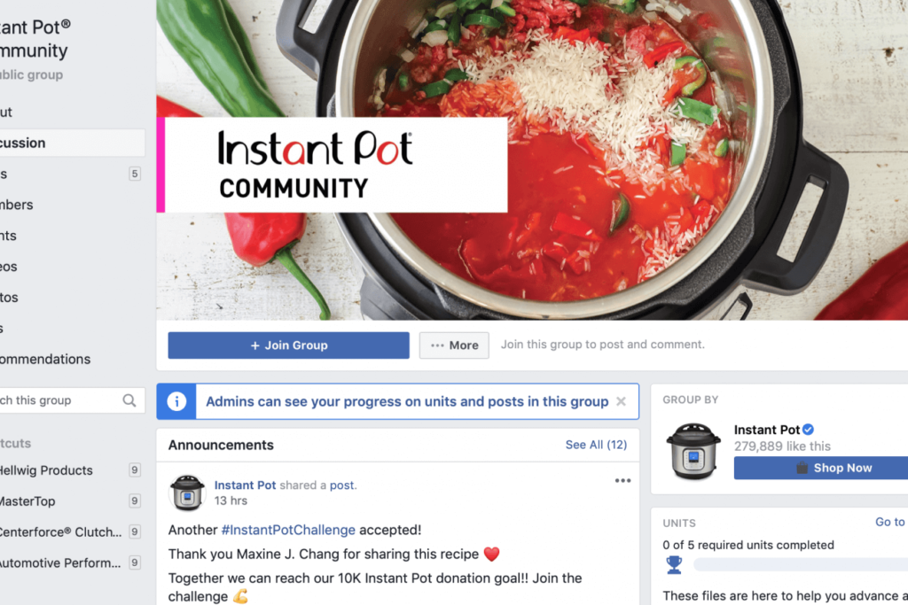 instant post facebook community