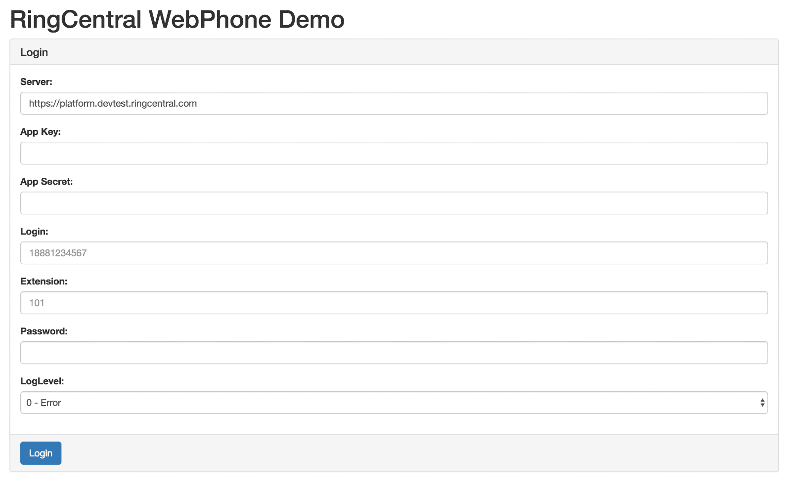 RC web phone demo