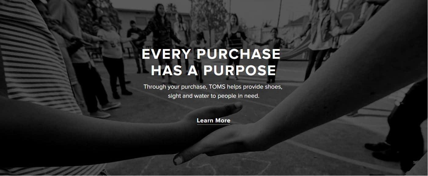 TOMS' strong focus on corporate social responsibility
