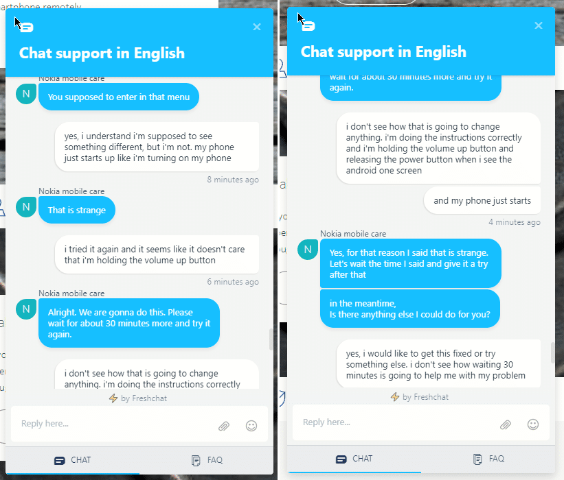 Nokia chat support