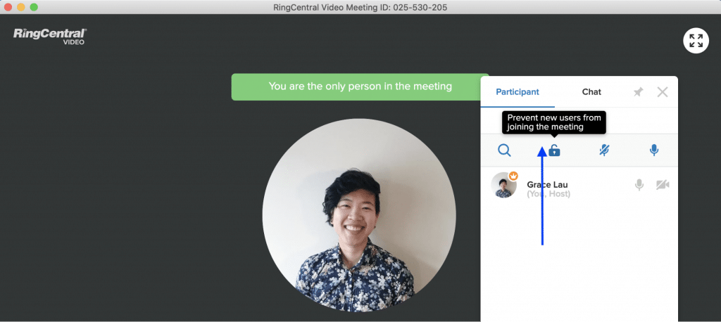 Locking a meeting in RingCentral Video