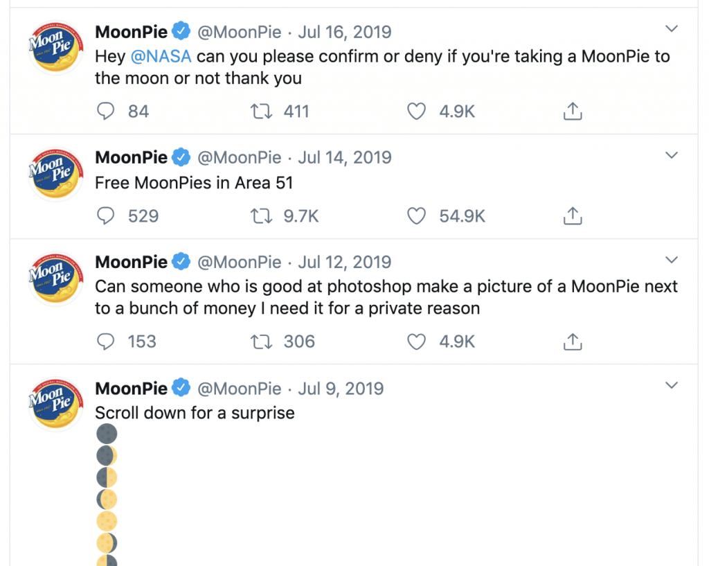 MoonPie packs a lot of personality in its tweets
