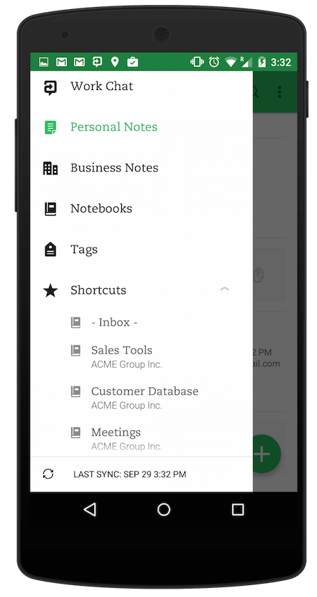 Productivity and communication apps: Evernote