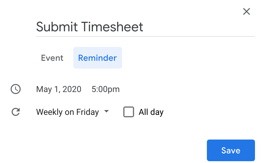 Set up Google Reminders in Google Calendar
