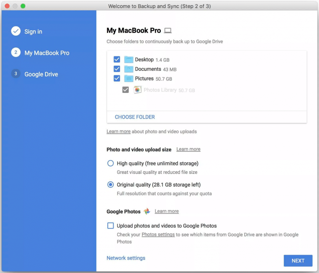Google Drive: Backup & Sync files