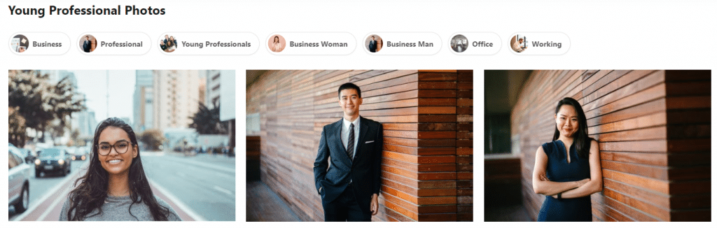 Canva images of young professional people