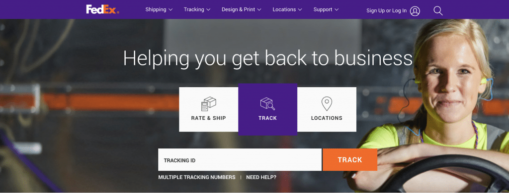 FedEx allows customers to process their shipments online and track the shipment status in real-time.