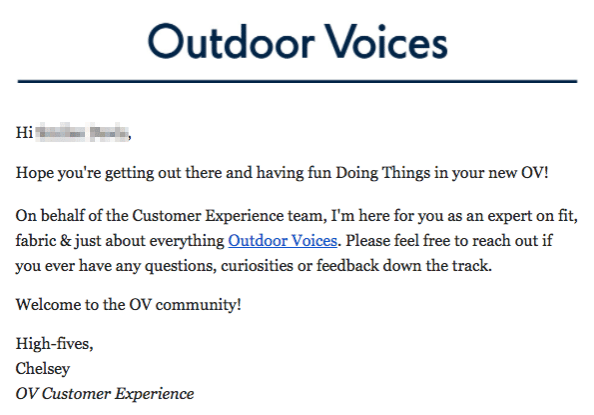 Outdoor voices good customer service