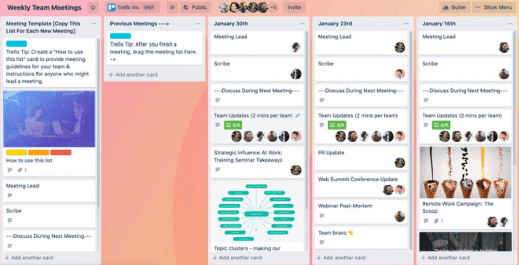 Managing and scheduling tasks using Trello boards