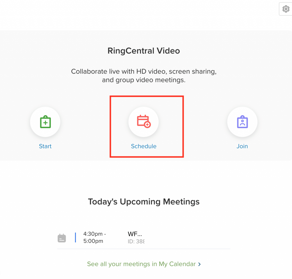 Schedule a video meeting using RingCentral app