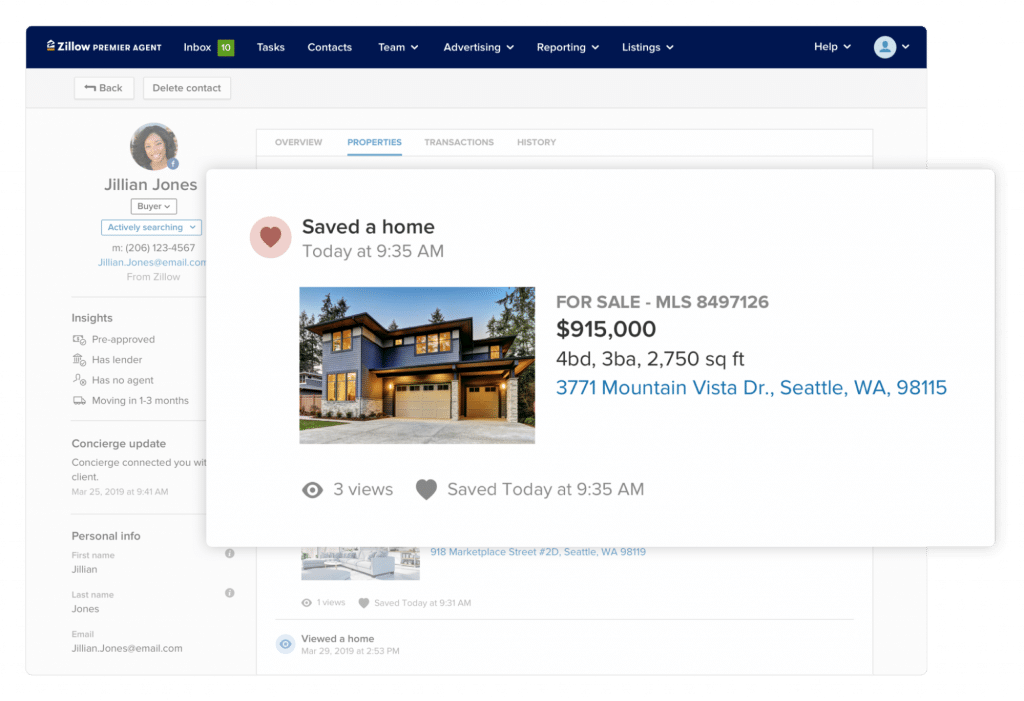 Zillow Premier Agent: Personalize your service