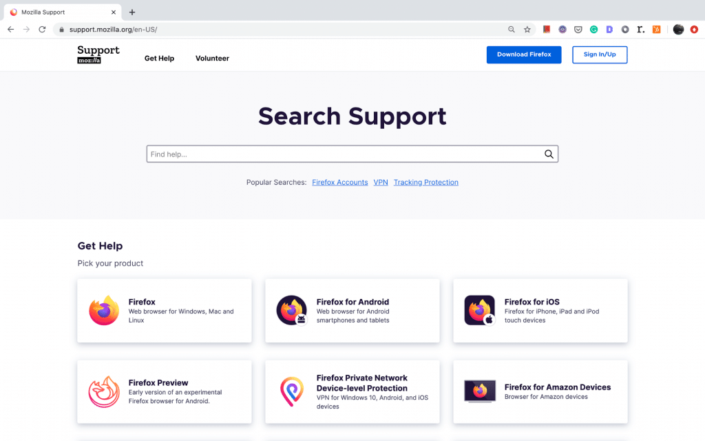 Mozilla Search Support