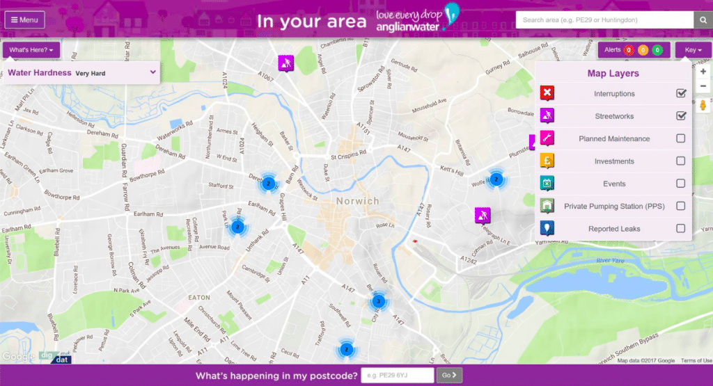 Anglian Water’s real-time updates