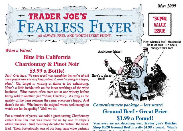 Trader Joe's Fearless Flyer mail catalog