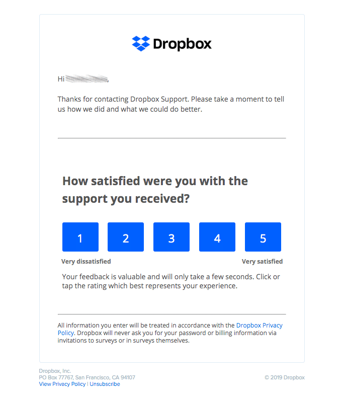Survey autoresponder from Dropbox