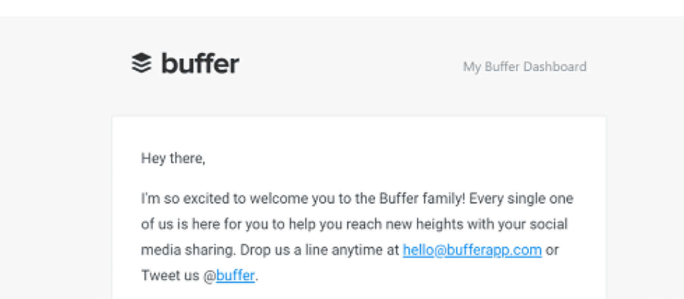 Buffer welcome page