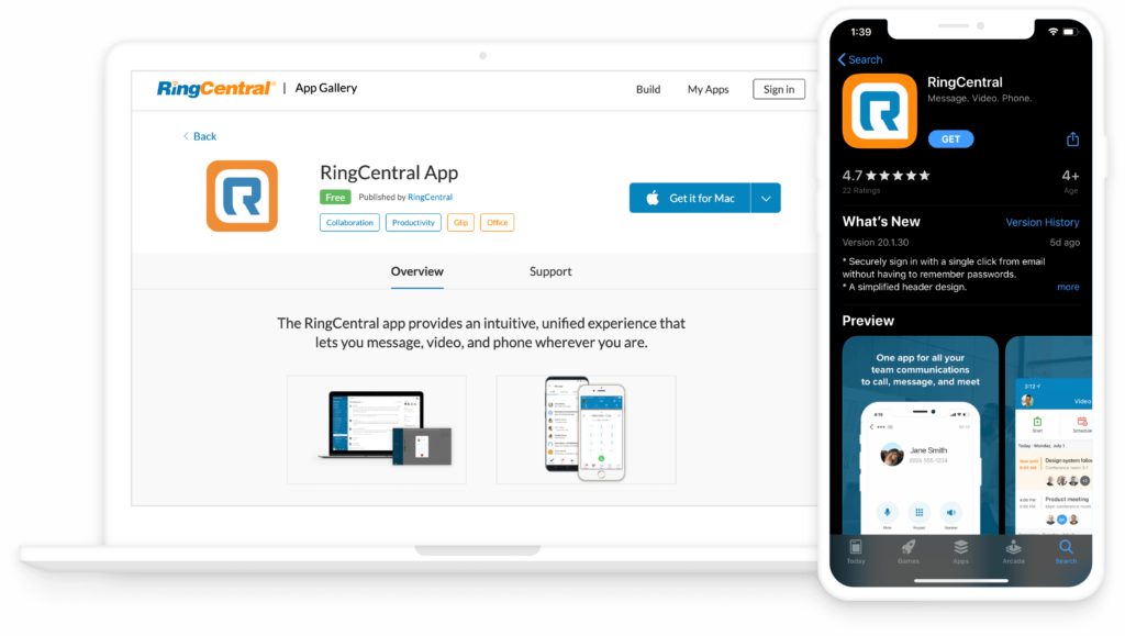 RingCentral app download in app store