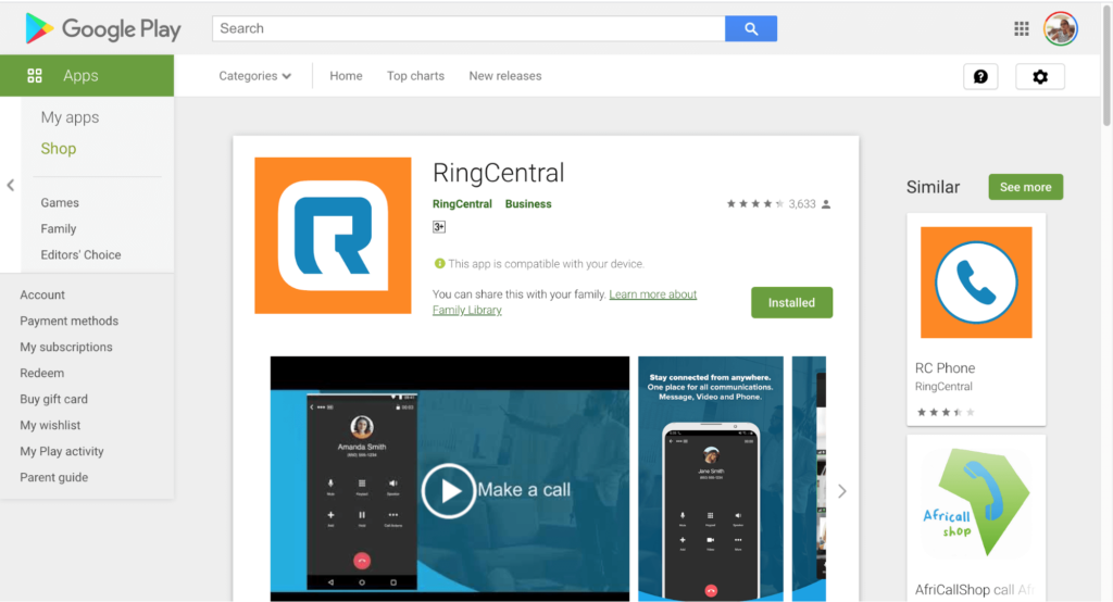 ringcentral android app