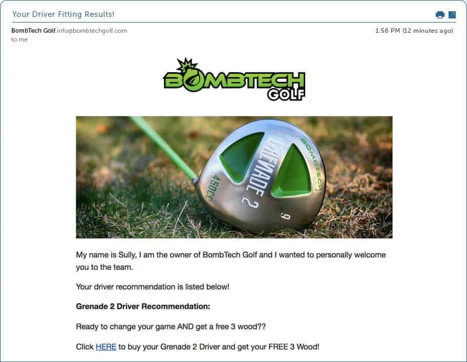BombTech Golf customer acquisition strategy