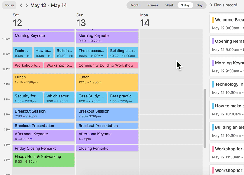 airtable team calendar tool