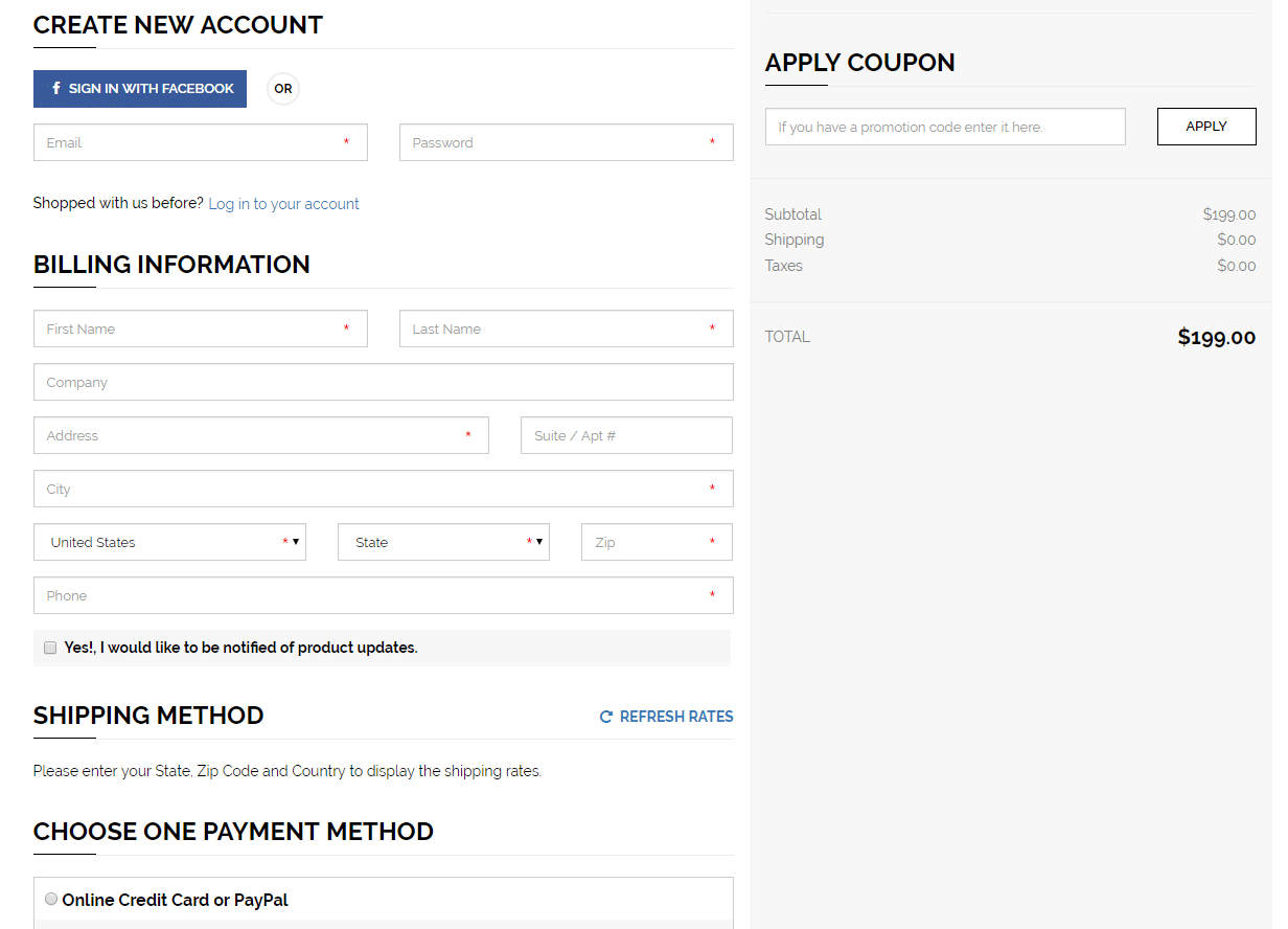 Smooth checkout experience